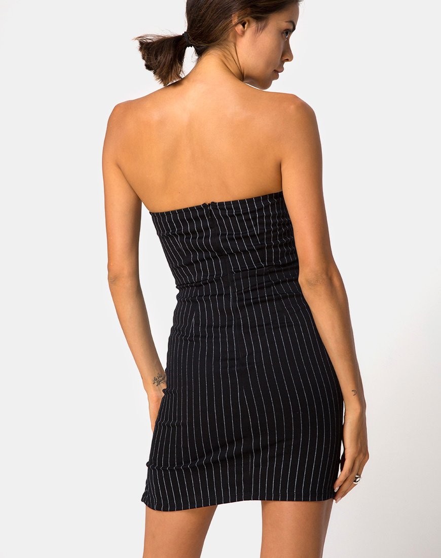 Luveries - Robe à rayures - Noir