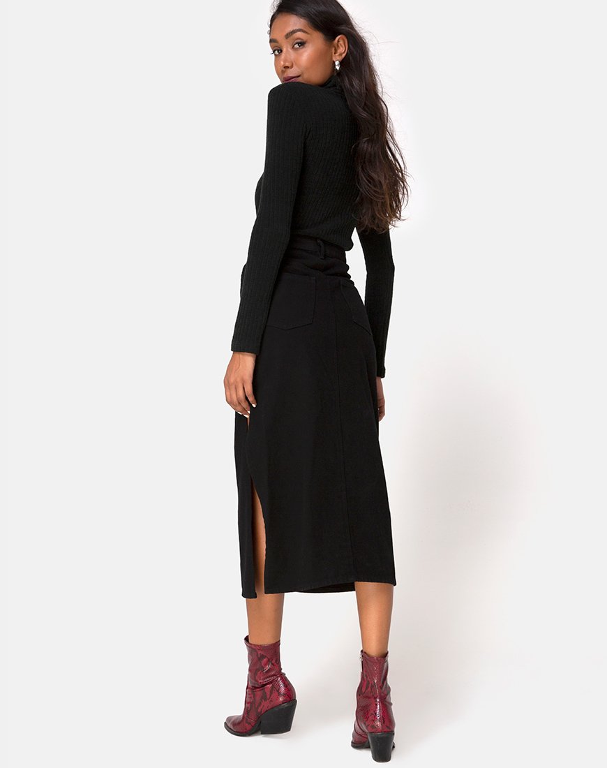 Jupe midi Lyra, noire