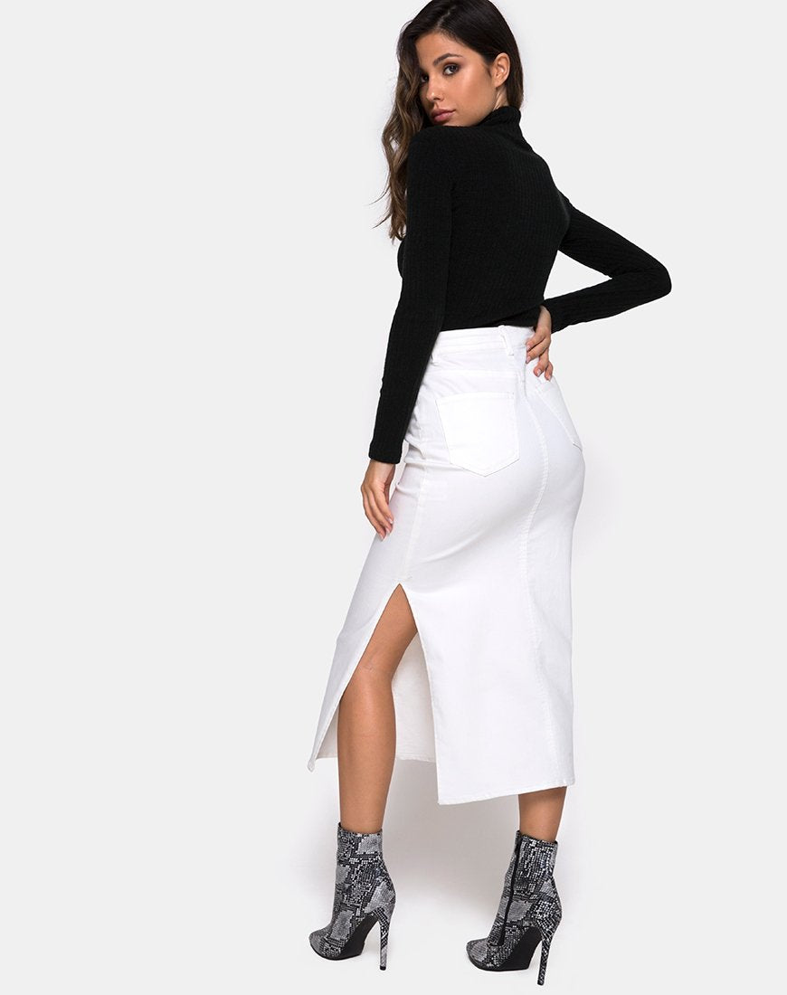 Jupe midi Lyra, blanche