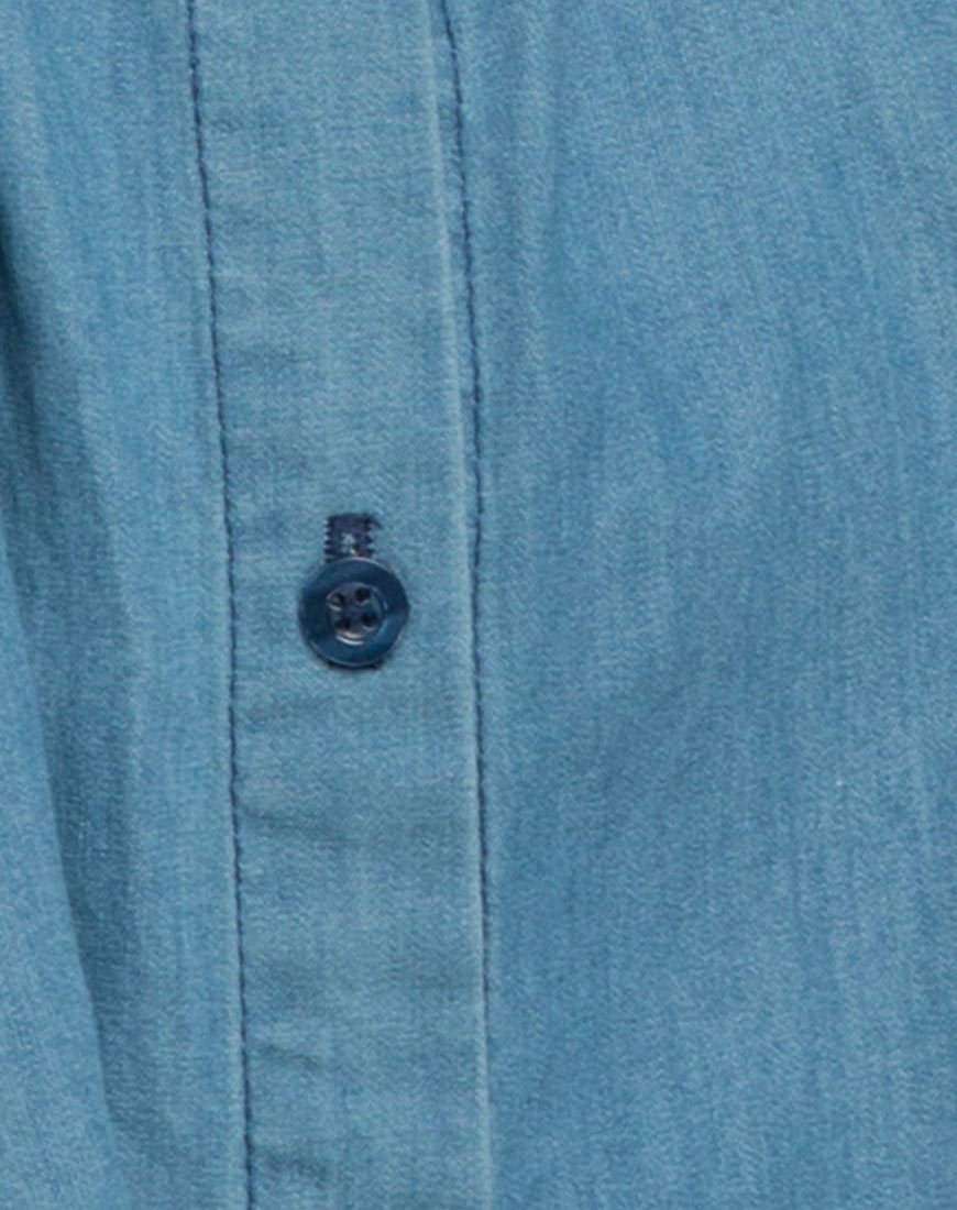 Image of Lyset Cutout Dress in Summer Wash Denim Chambray