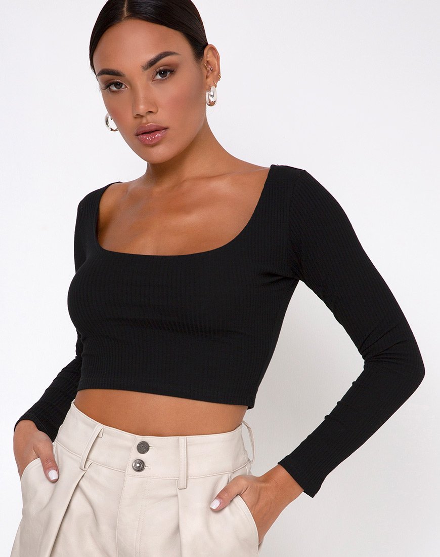 Image de Maby Crop Top Rib Black