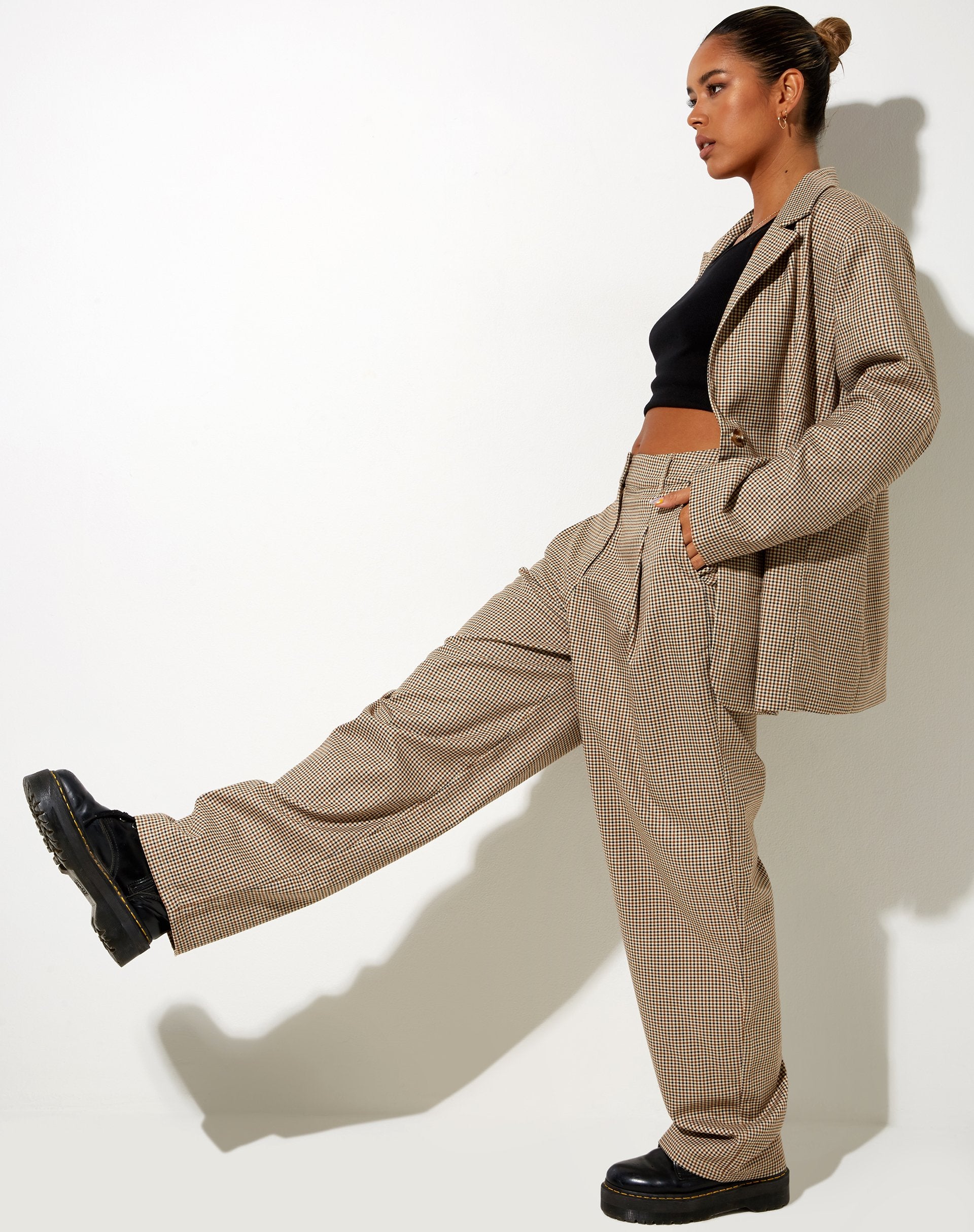 Image de Sakila Trouser in Small Check Brown