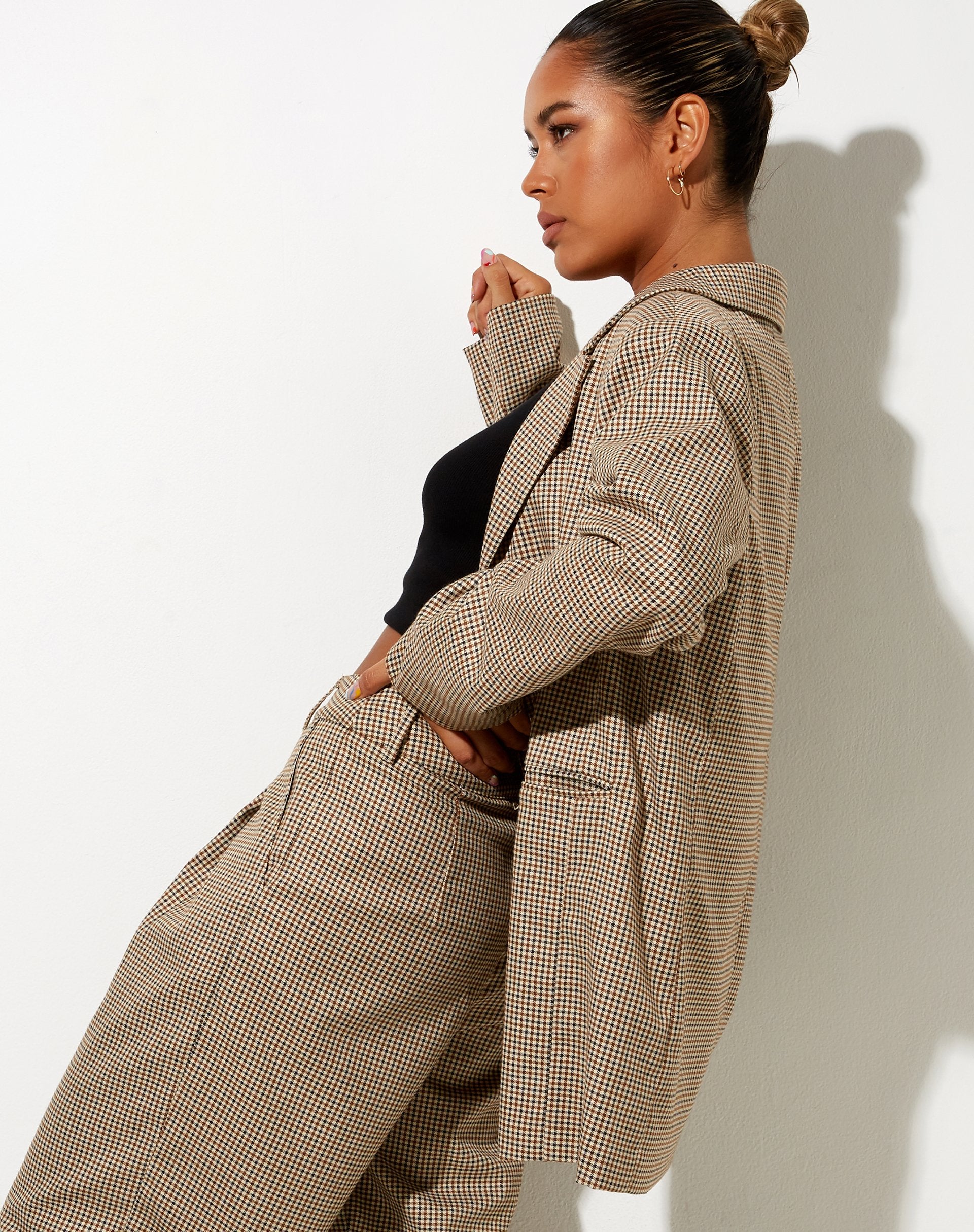 Image de Maiwa Blazer à petits carreaux Marron