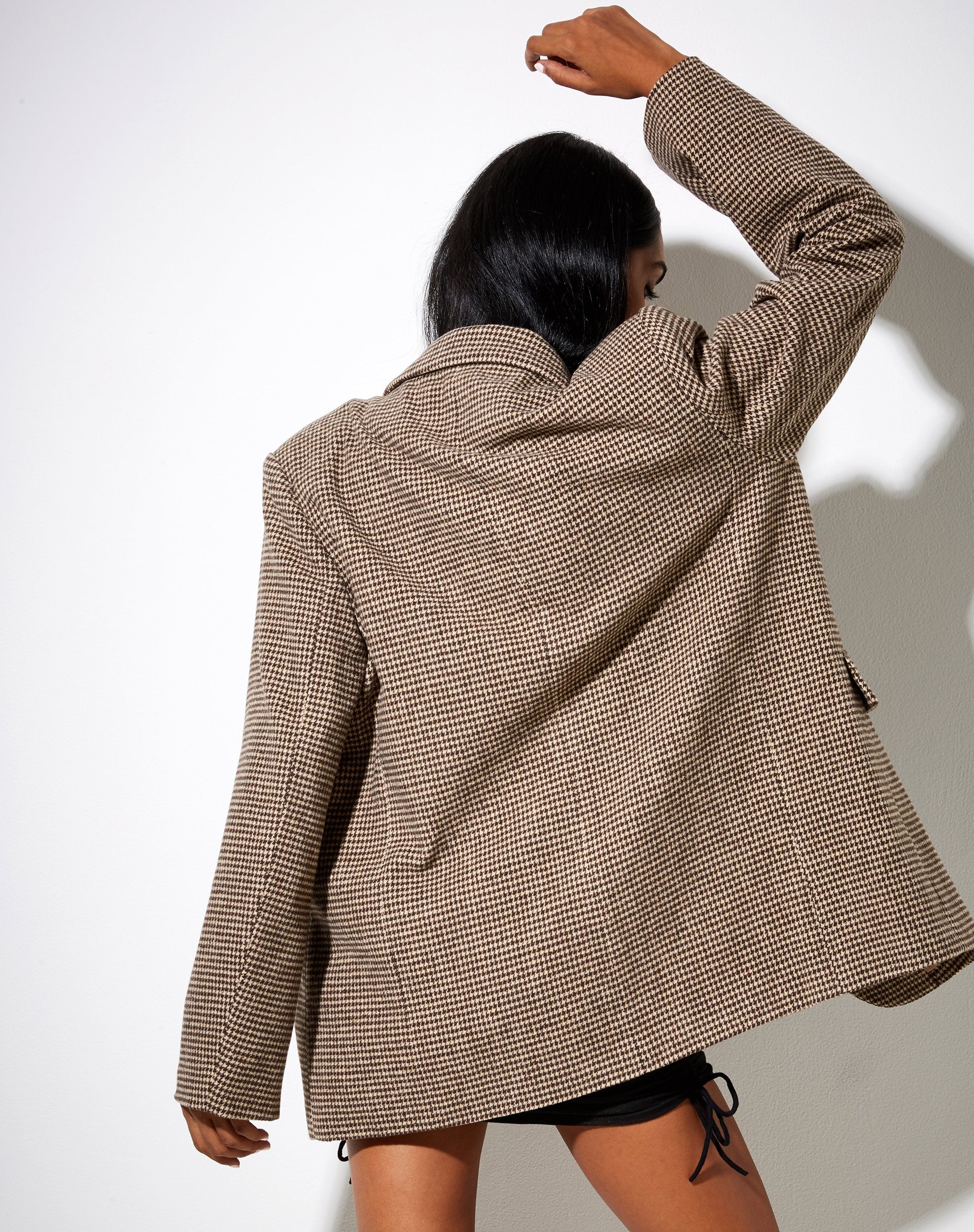 Image de Maiwa Blazer en pied-de-poule marron