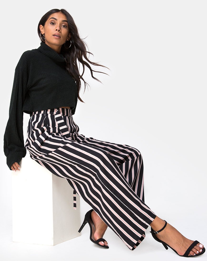 Pantalon Majustie à rayures formelles