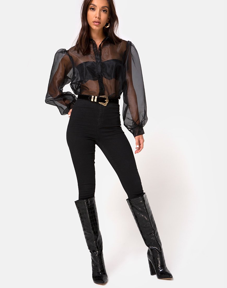 Image du top Makiza en organza noir