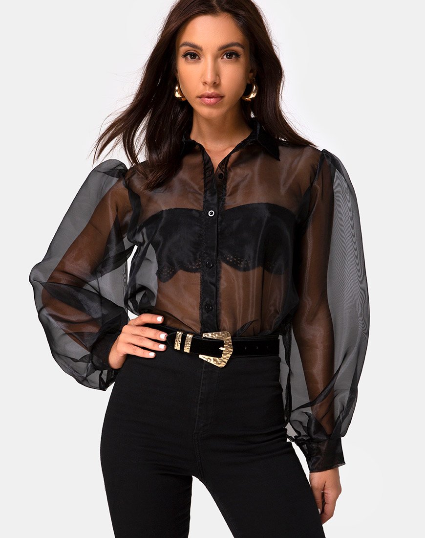 Top Makiza en organza noir