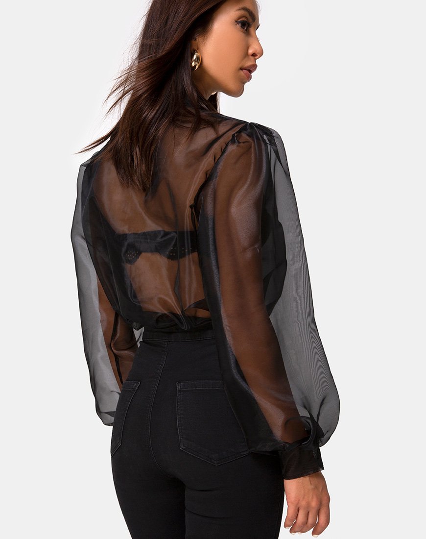 Top Makiza en organza noir