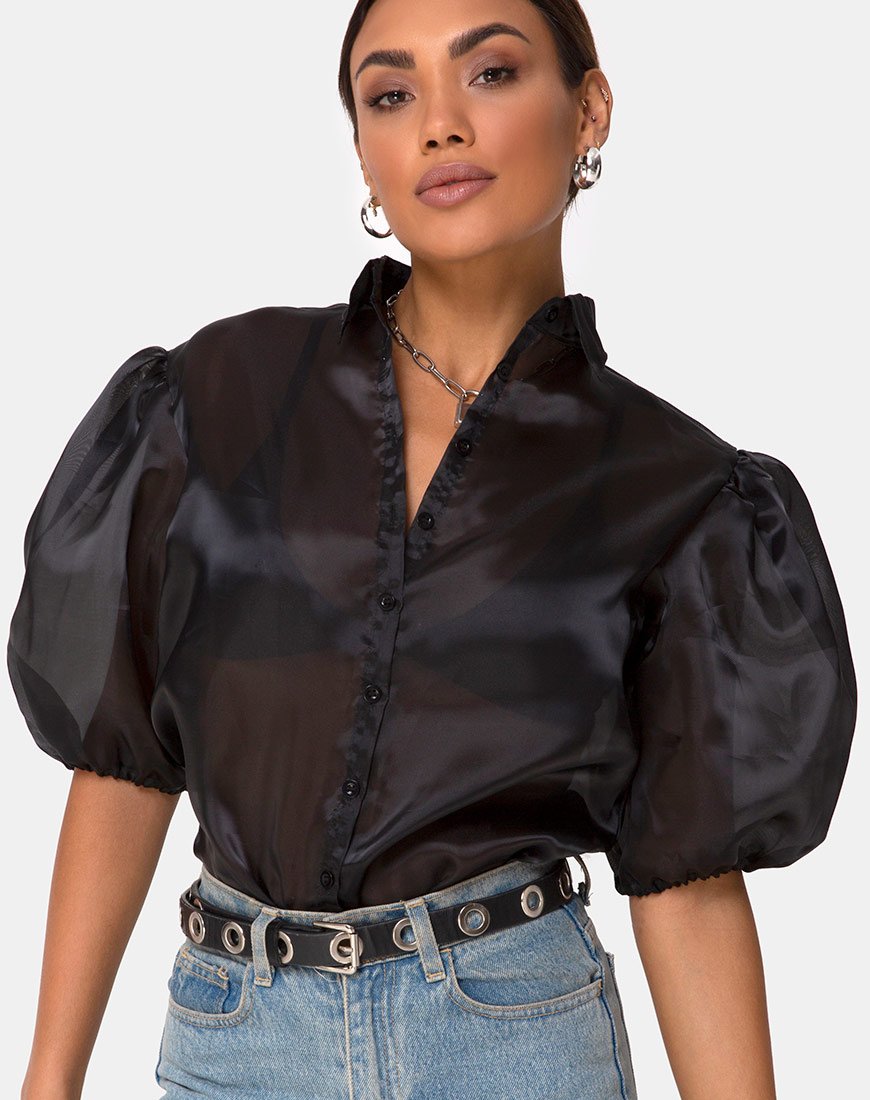 Chemisier Maloney en organza noir