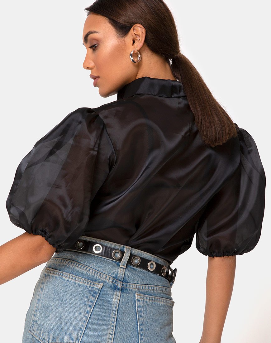 Chemisier Maloney en organza noir