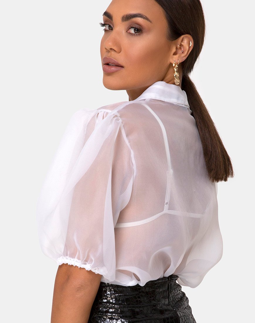Chemisier Maloney en organza blanc
