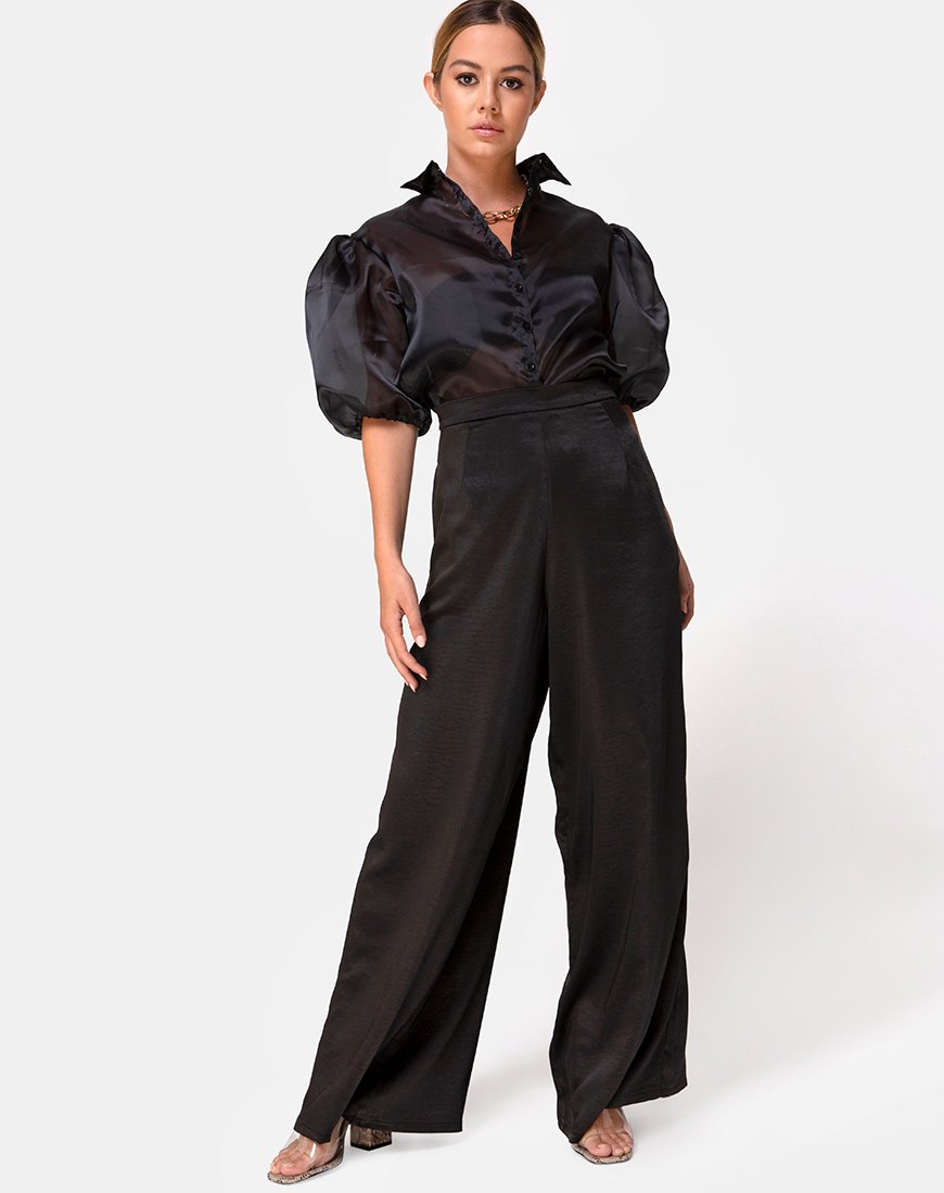 Image de Mara Trouser in Satin Black