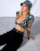 Image de Malz Crop Top in Wavey Zebra Mint