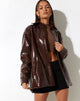Image de MOTEL X IRIS Chemise Mamba en Croc PU Marron foncé