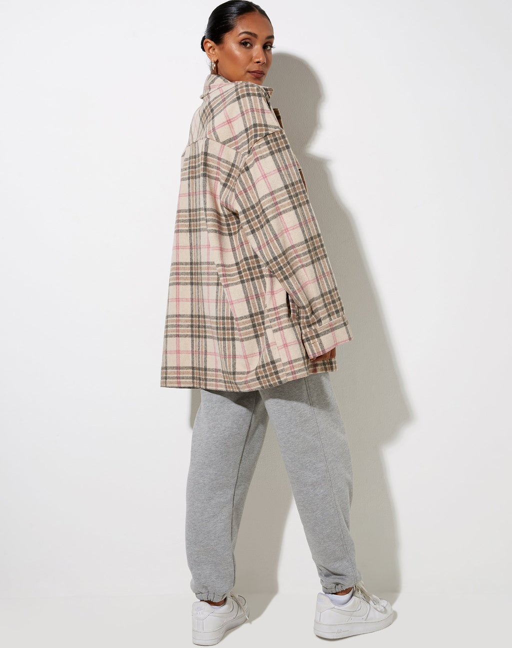Chemise Marcel à gros carreaux rose blanc tan
