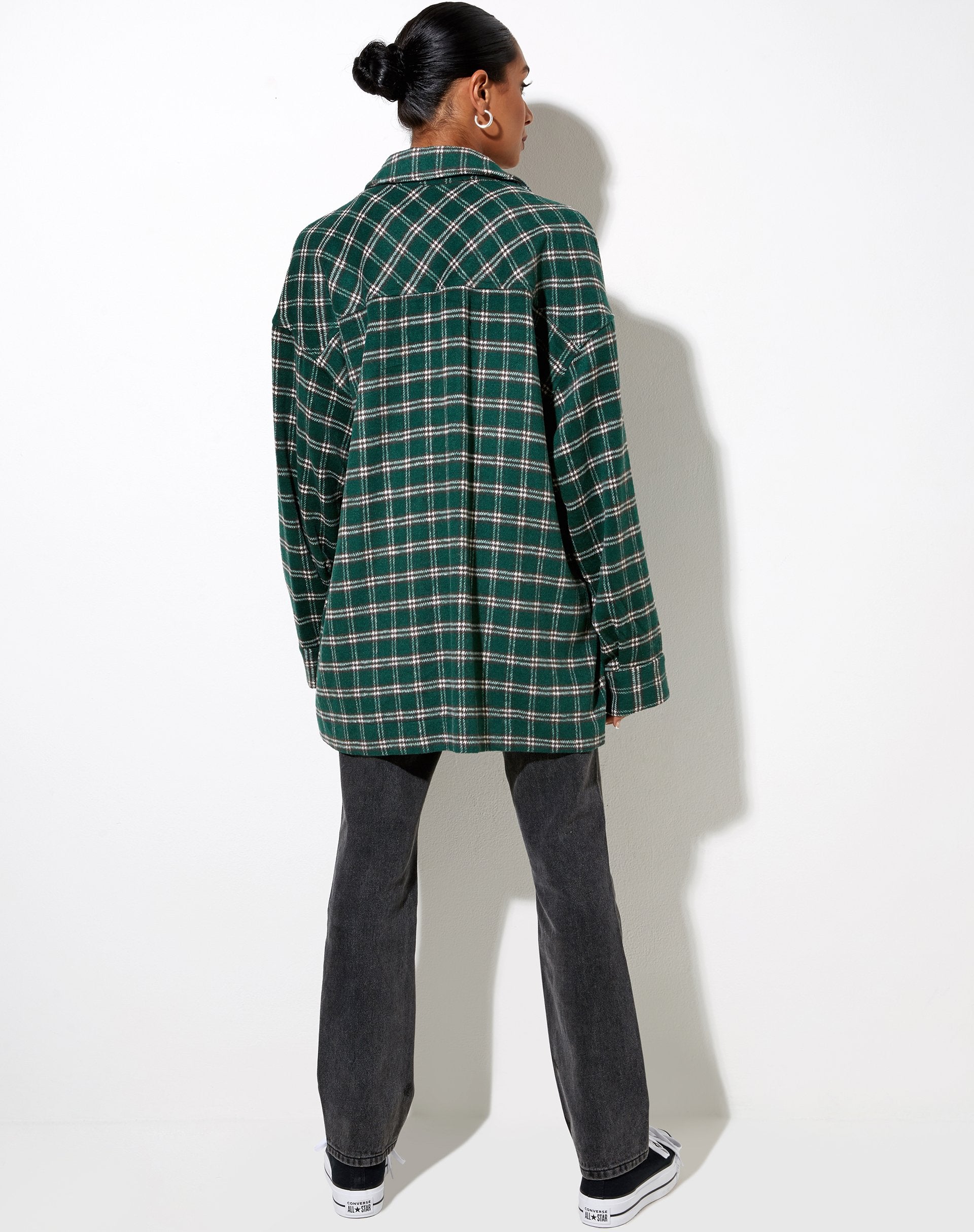 Image de la chemise Marcel à carreaux noir et vert