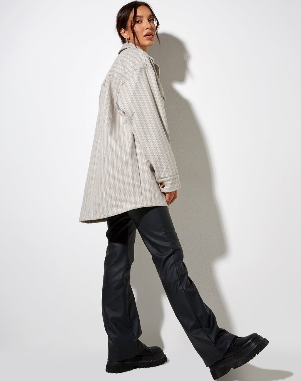 Chemise Marcella, rayée, gris ton sur ton