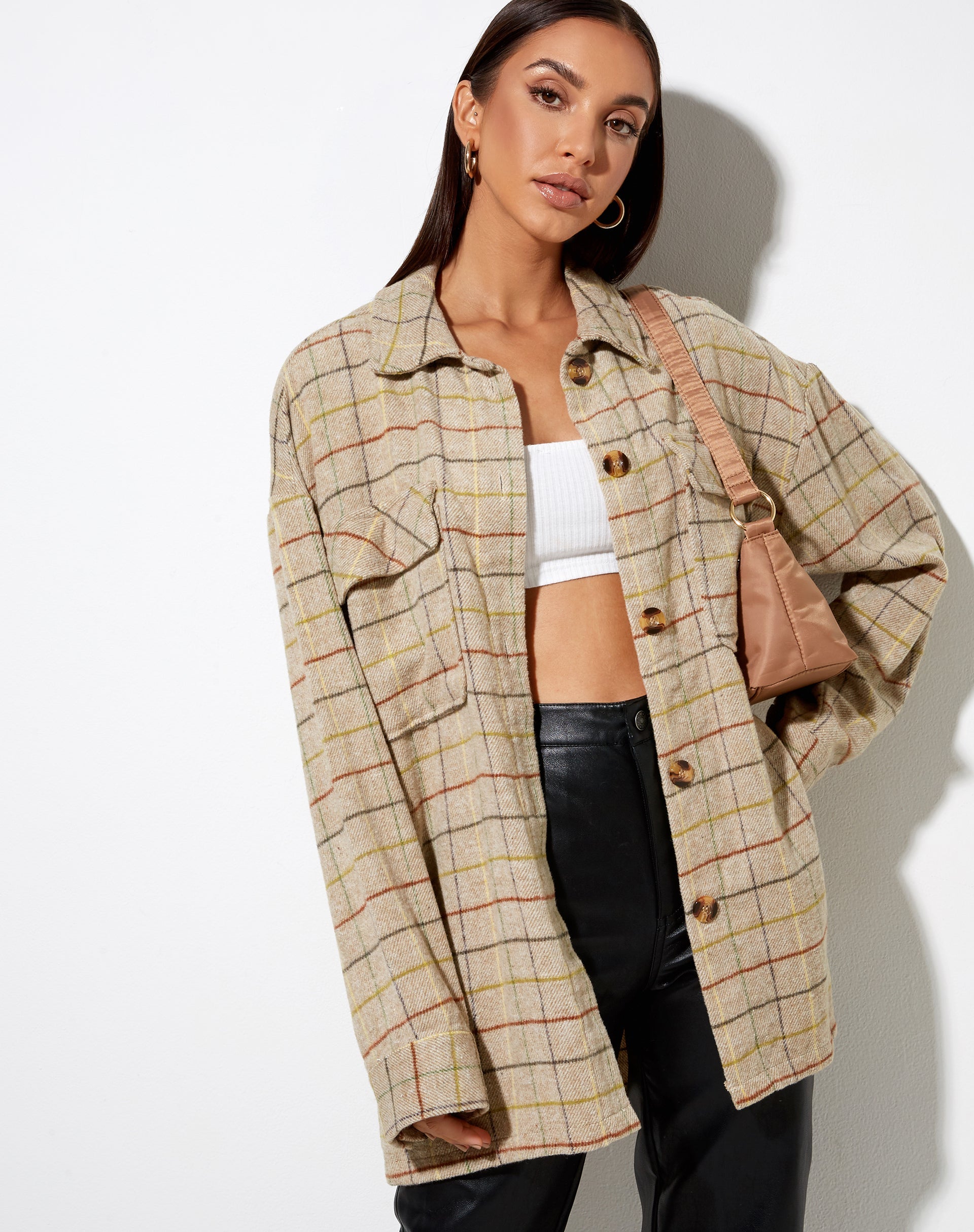 Image de Marcella Shirt in Check Brown Yellow Green