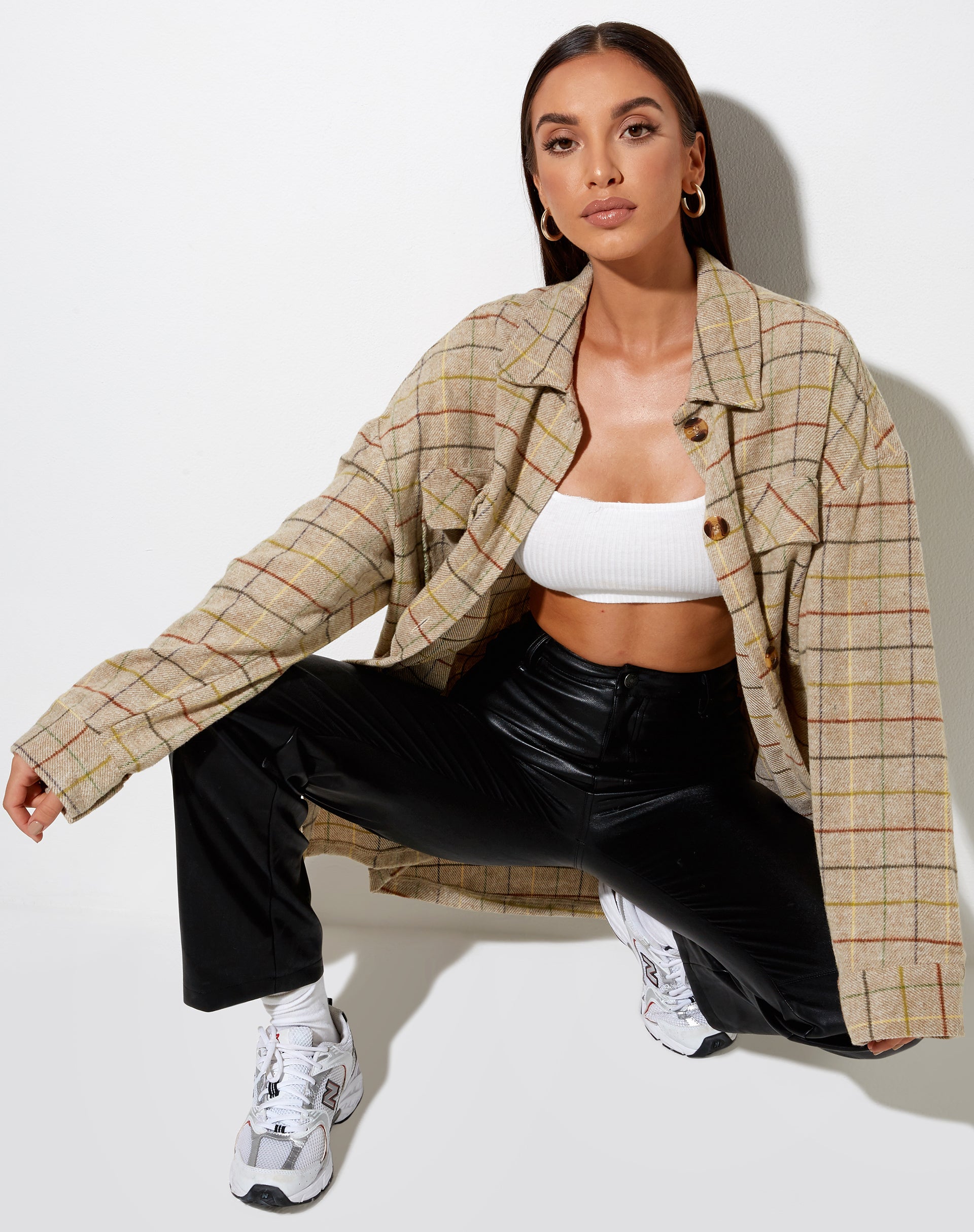 Image de Marcella Shirt in Check Brown Yellow Green
