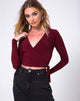 Image de Marche Wrap Top in Burgundy
