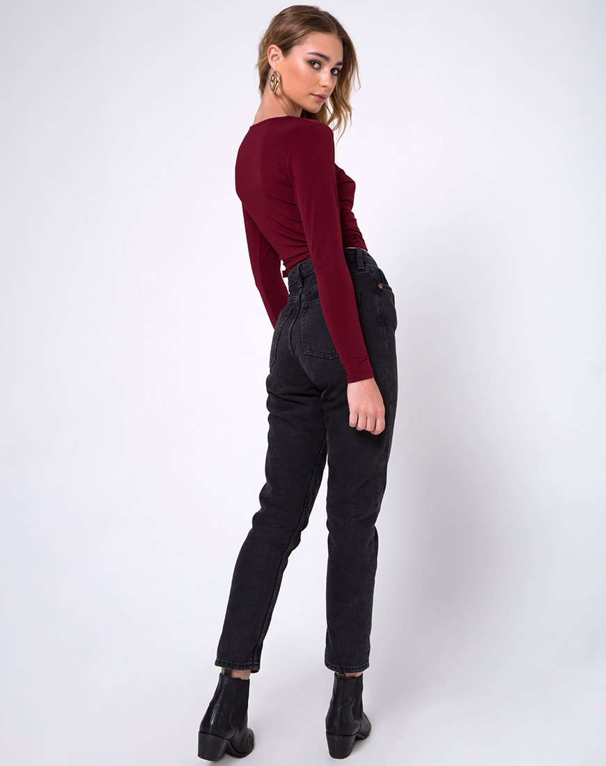 Image de Marche Wrap Top in Burgundy