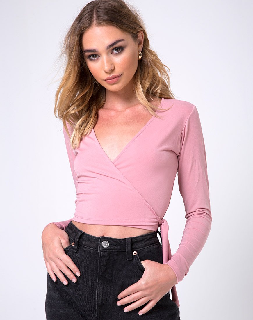Image de Marche Wrap Top in Dusky Pink