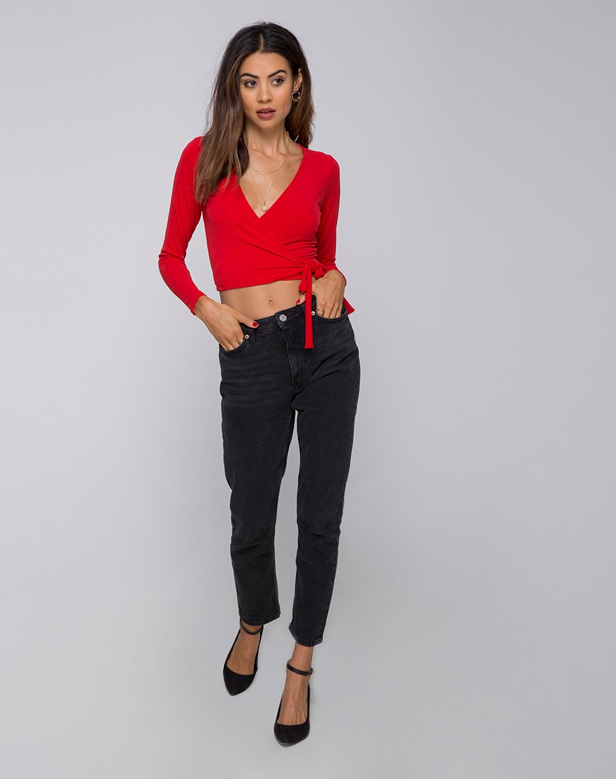 Image de Marche Wrap Top in Red