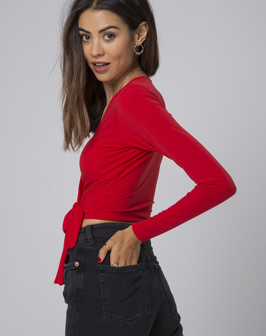 Image de Marche Wrap Top in Red