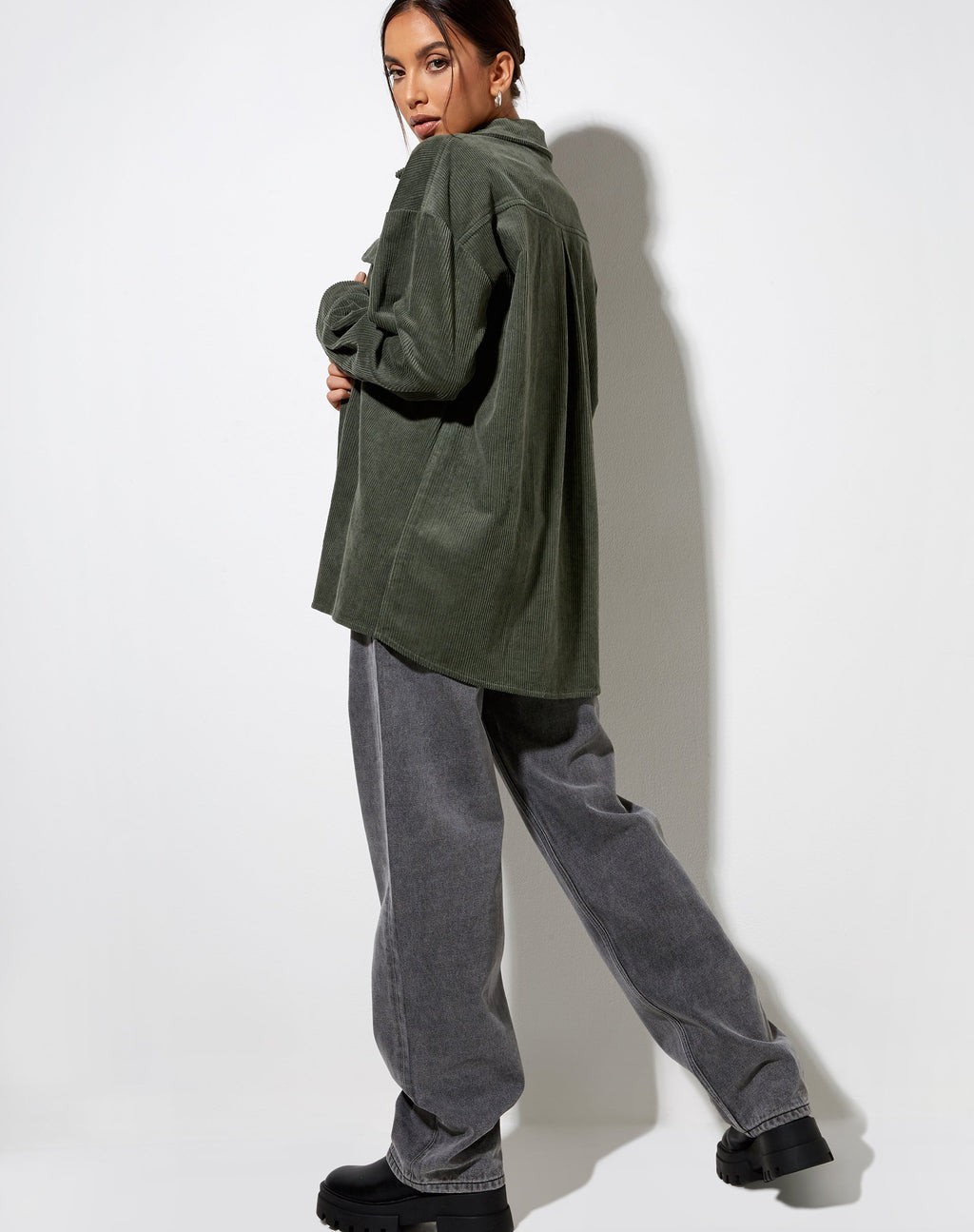 Chemise Marcy, velours côtelé kaki