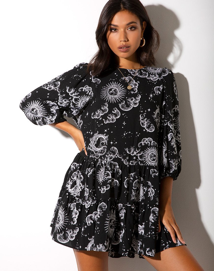 Image de Mareta Tea Dress in Night Sky Black