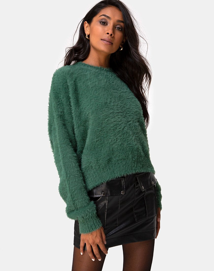 Pull Margo en tricot vert forêt