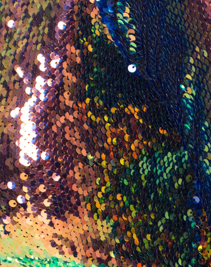 Image of Maria Bodycon Dress in Fishcale Sequin Pink Oil