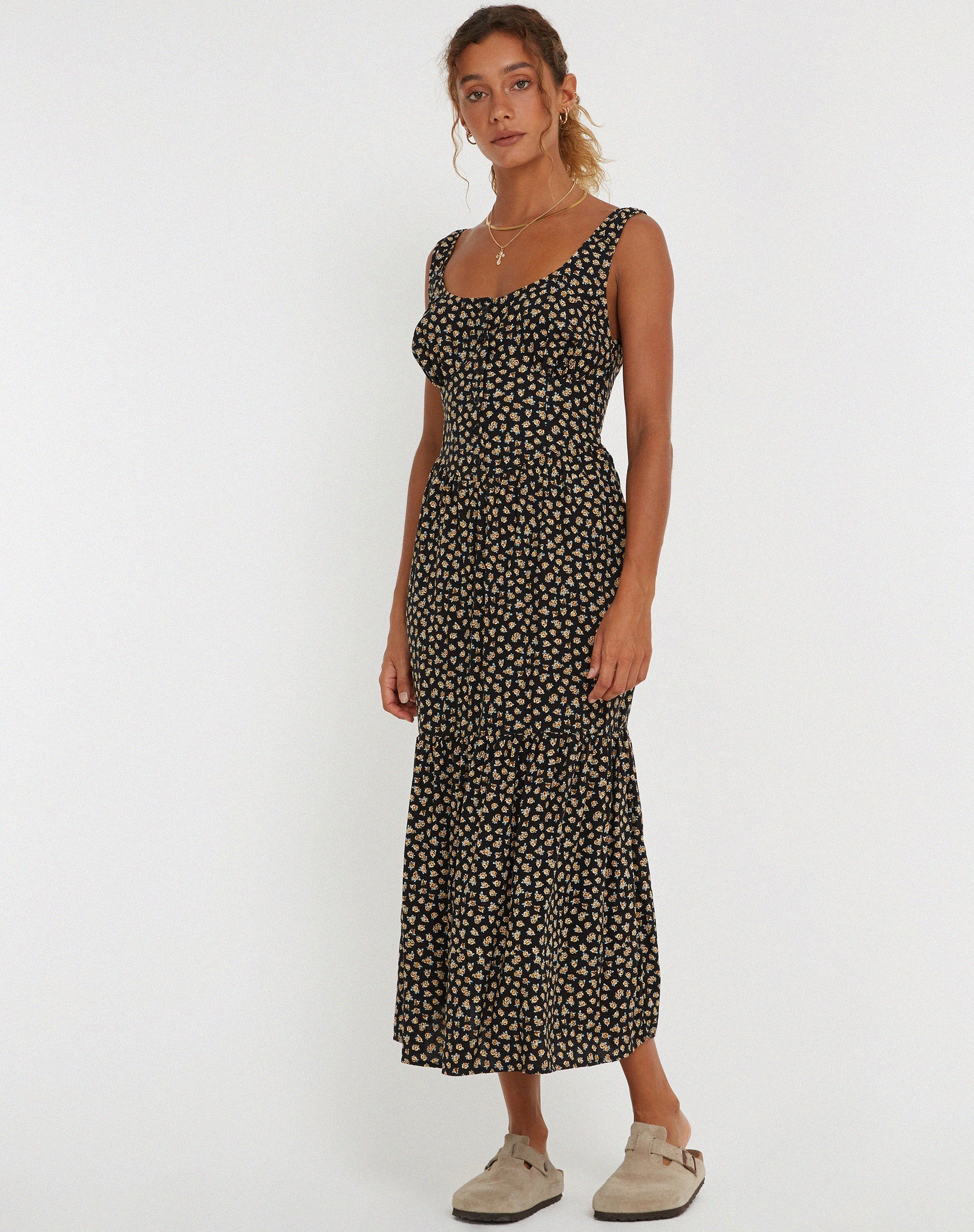 Image de Marisol Maxi Dress in Ditsy Floral Bronze