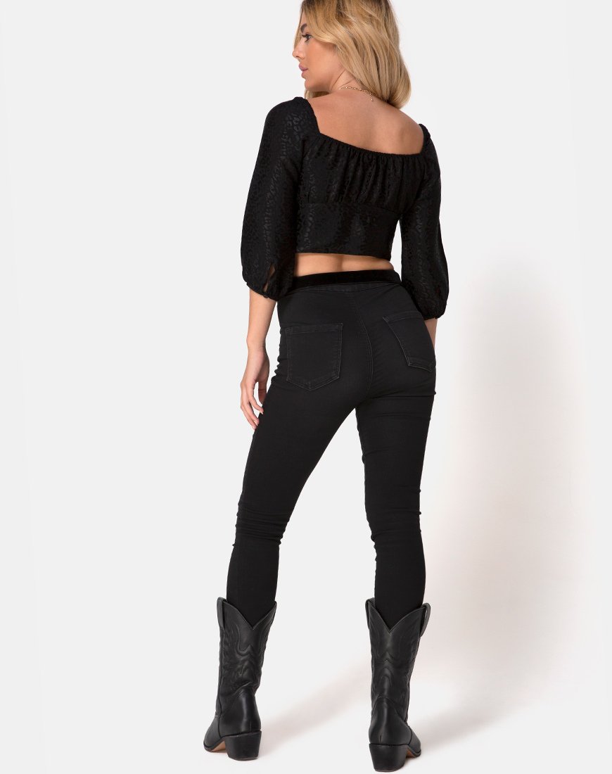 Image de Marla Top in Satin Cheetah Black