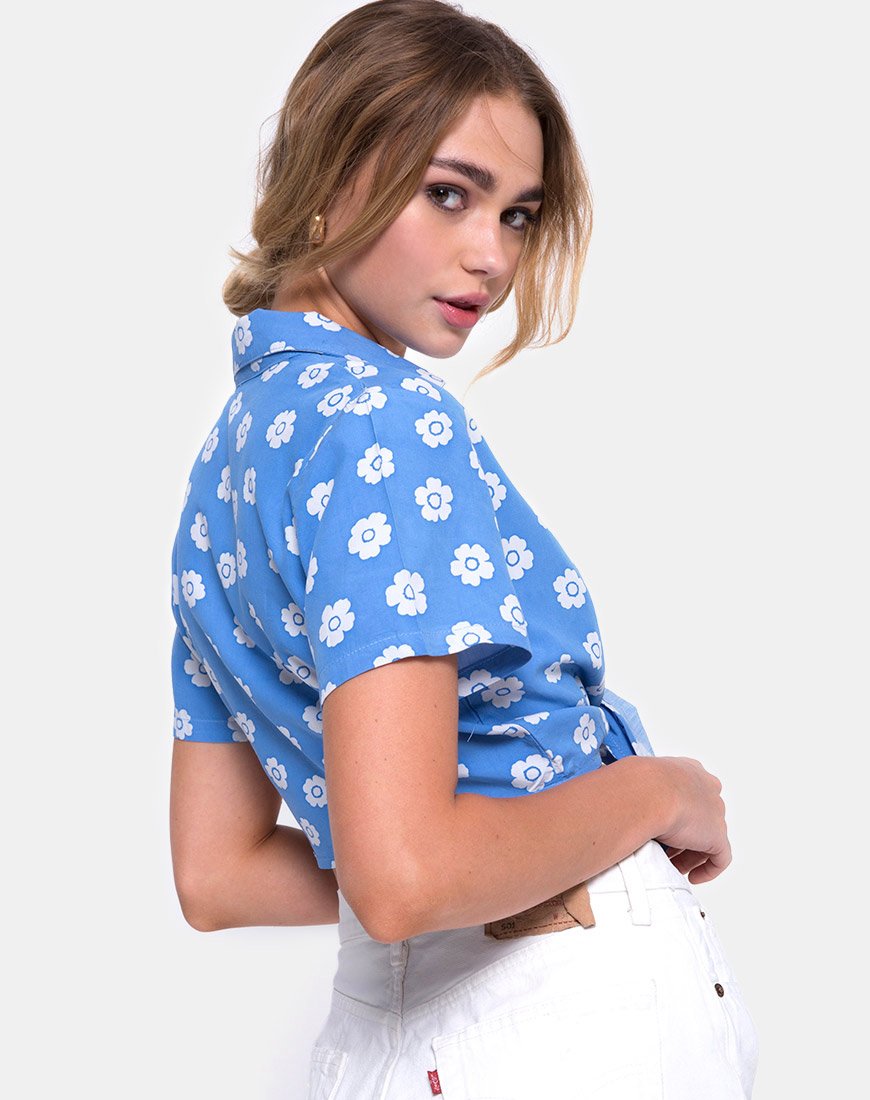 Image de Marleigh crop Top in Daisy Stamp Sky Blue