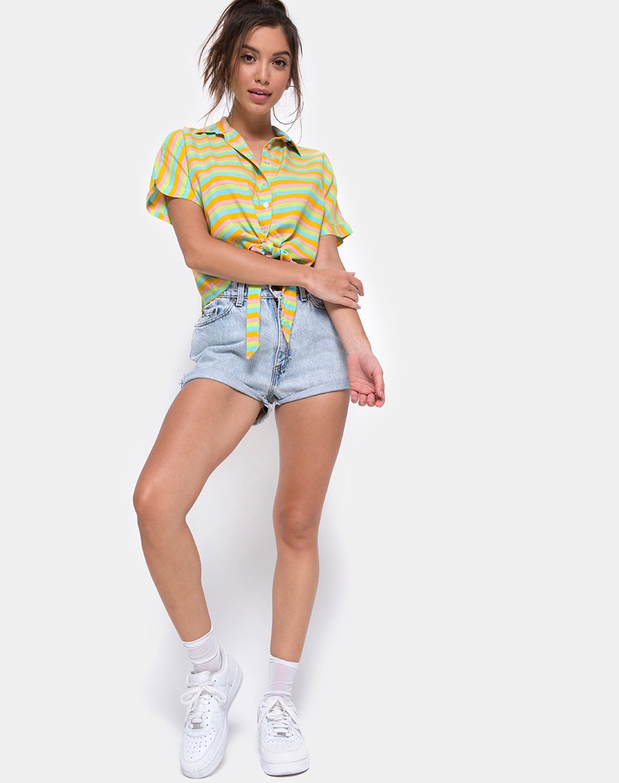 Image de Gapo Tie Up Shirt in Sweet Stripe