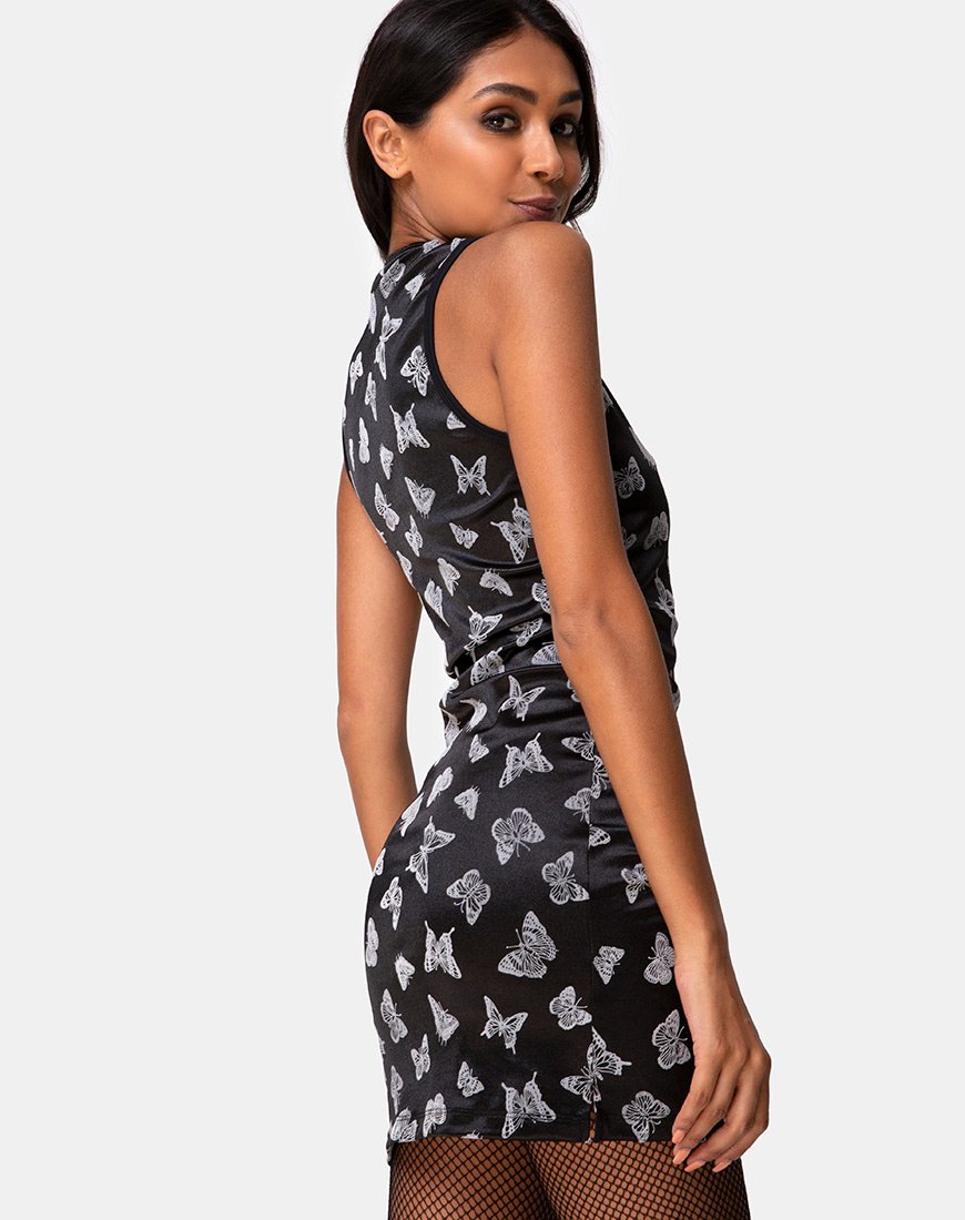 Robe Marli en flocon de papillon noir