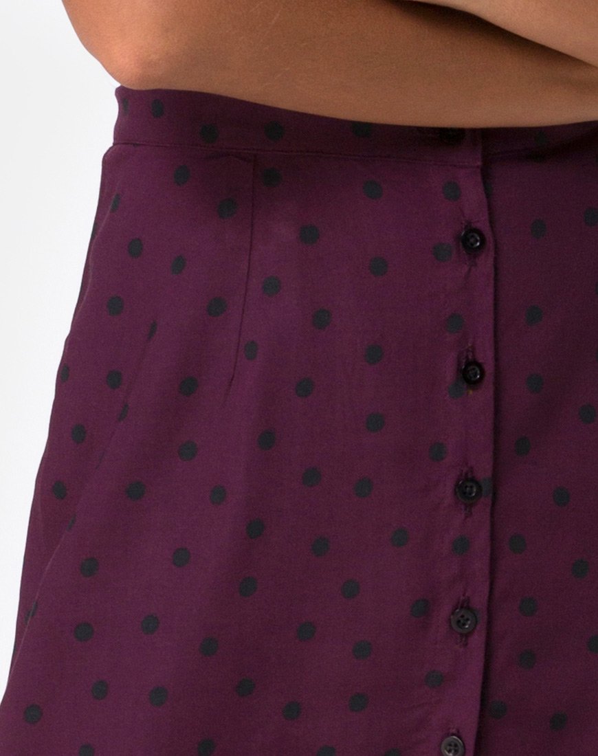 Image de Marni Midi Skirt in Skater Polka Wine
