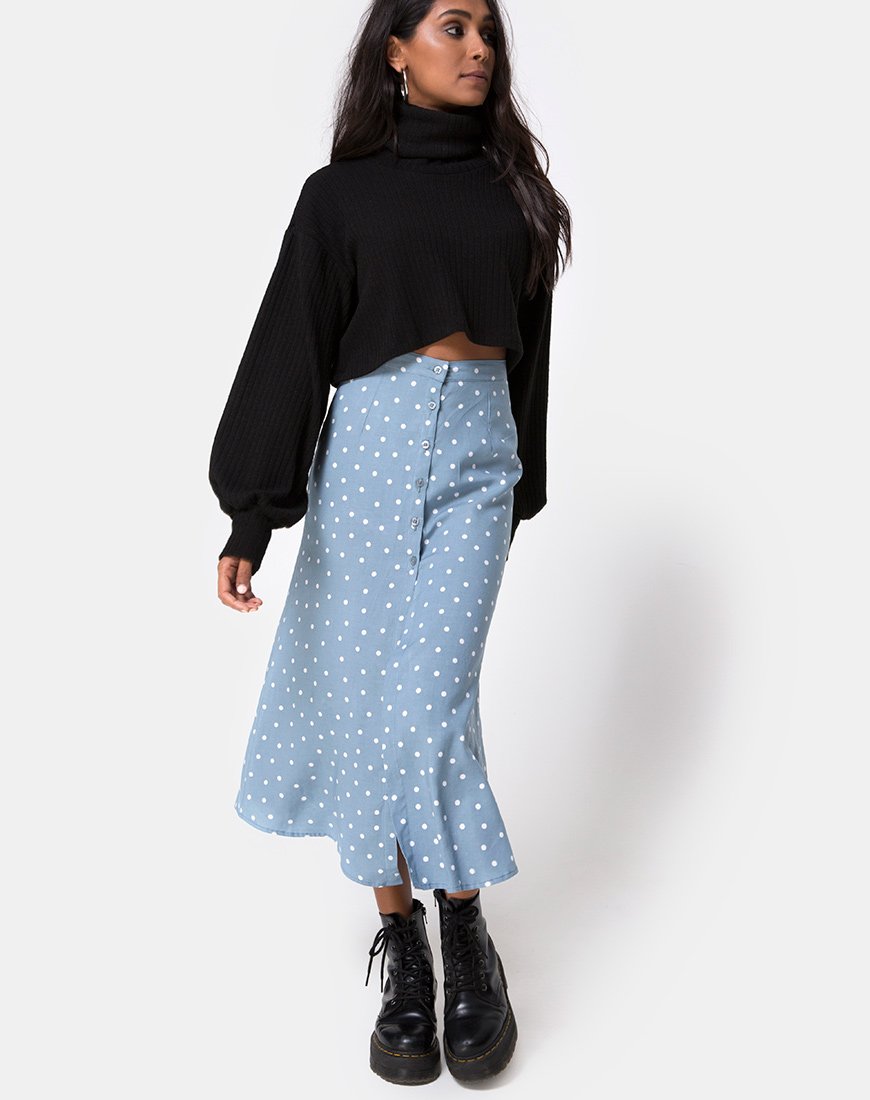 Image de Marni Midi Skirt in Skater Polka Blue