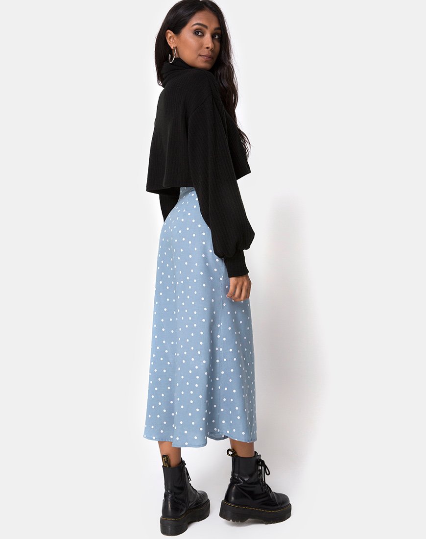 Image de Marni Midi Skirt in Skater Polka Blue