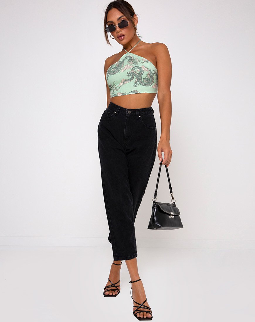 Image de Maudy Crop Top in Chinese Dragon Neo Mint
