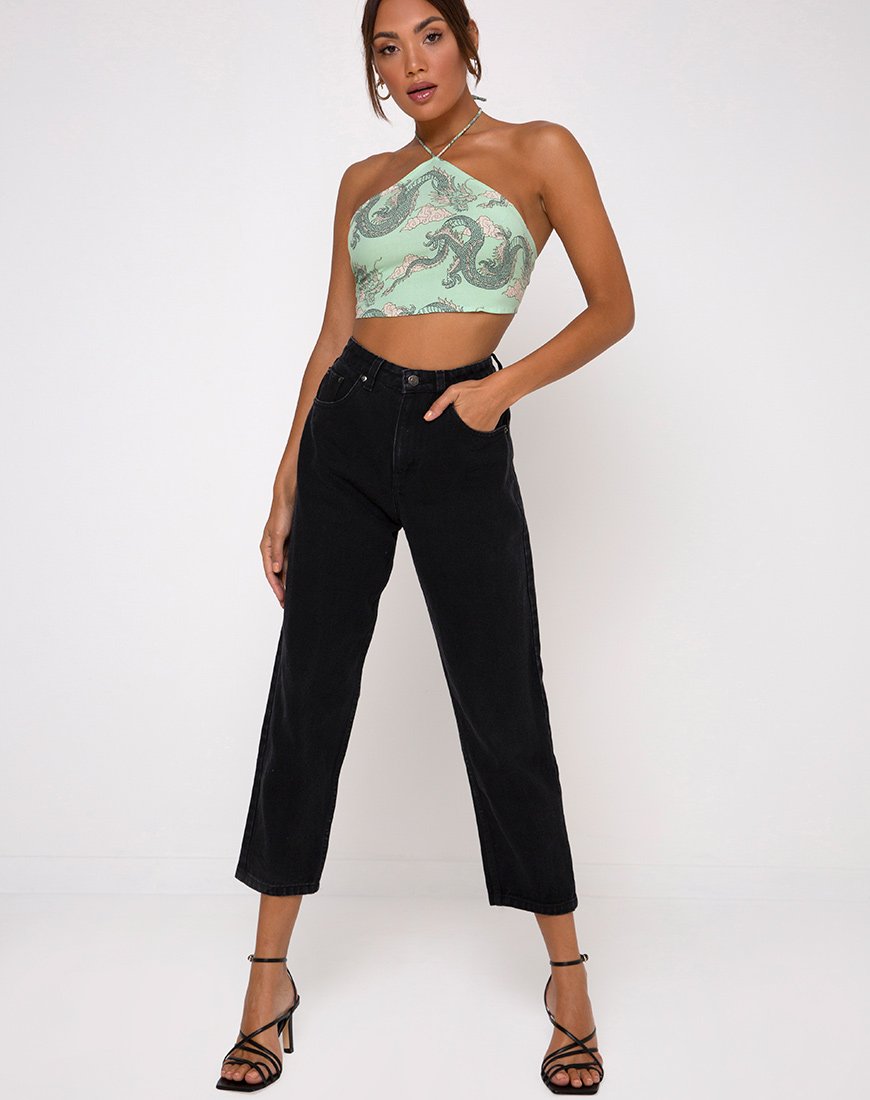 Image de Maudy Crop Top in Chinese Dragon Neo Mint