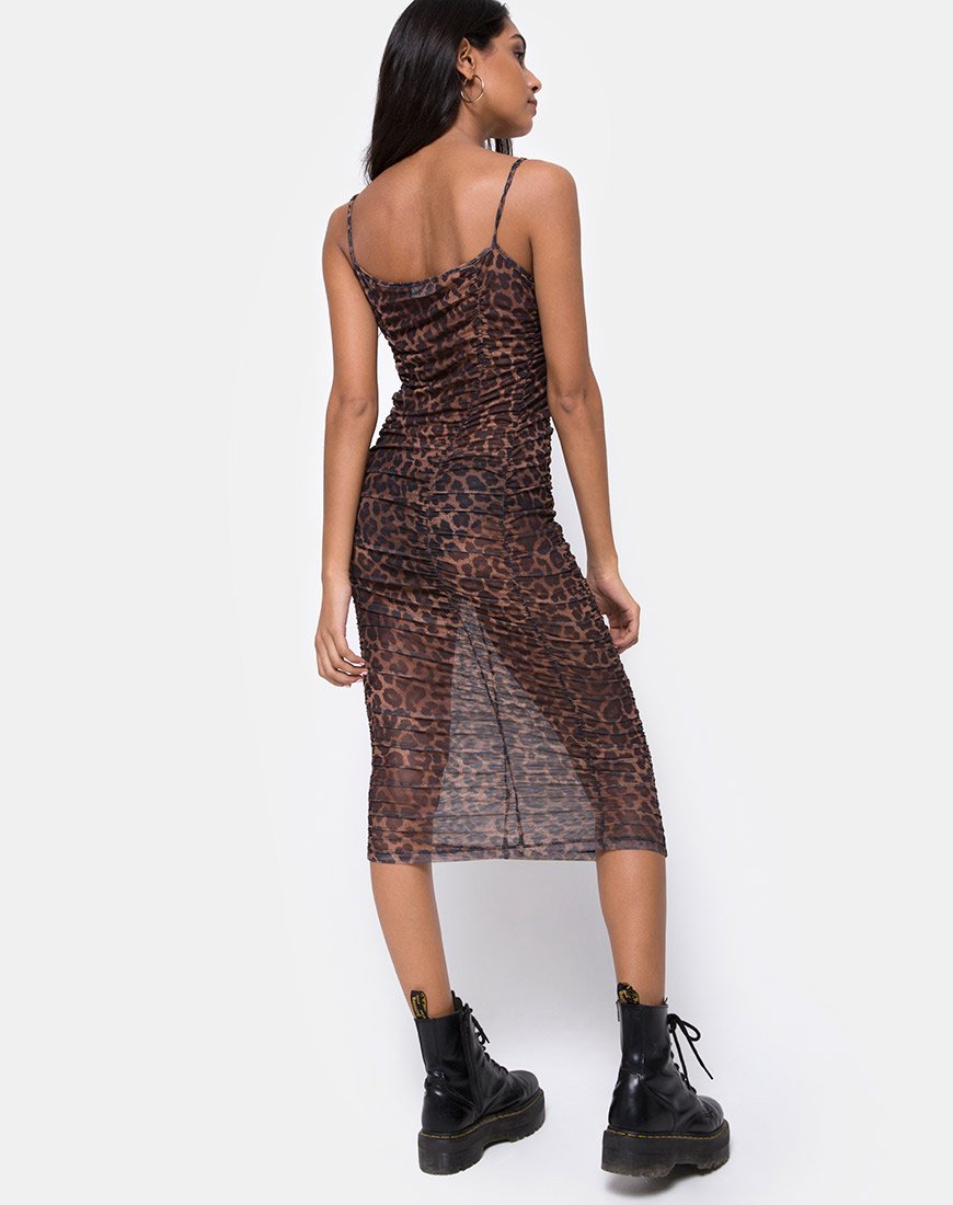 Robe Mauna en maille léopard