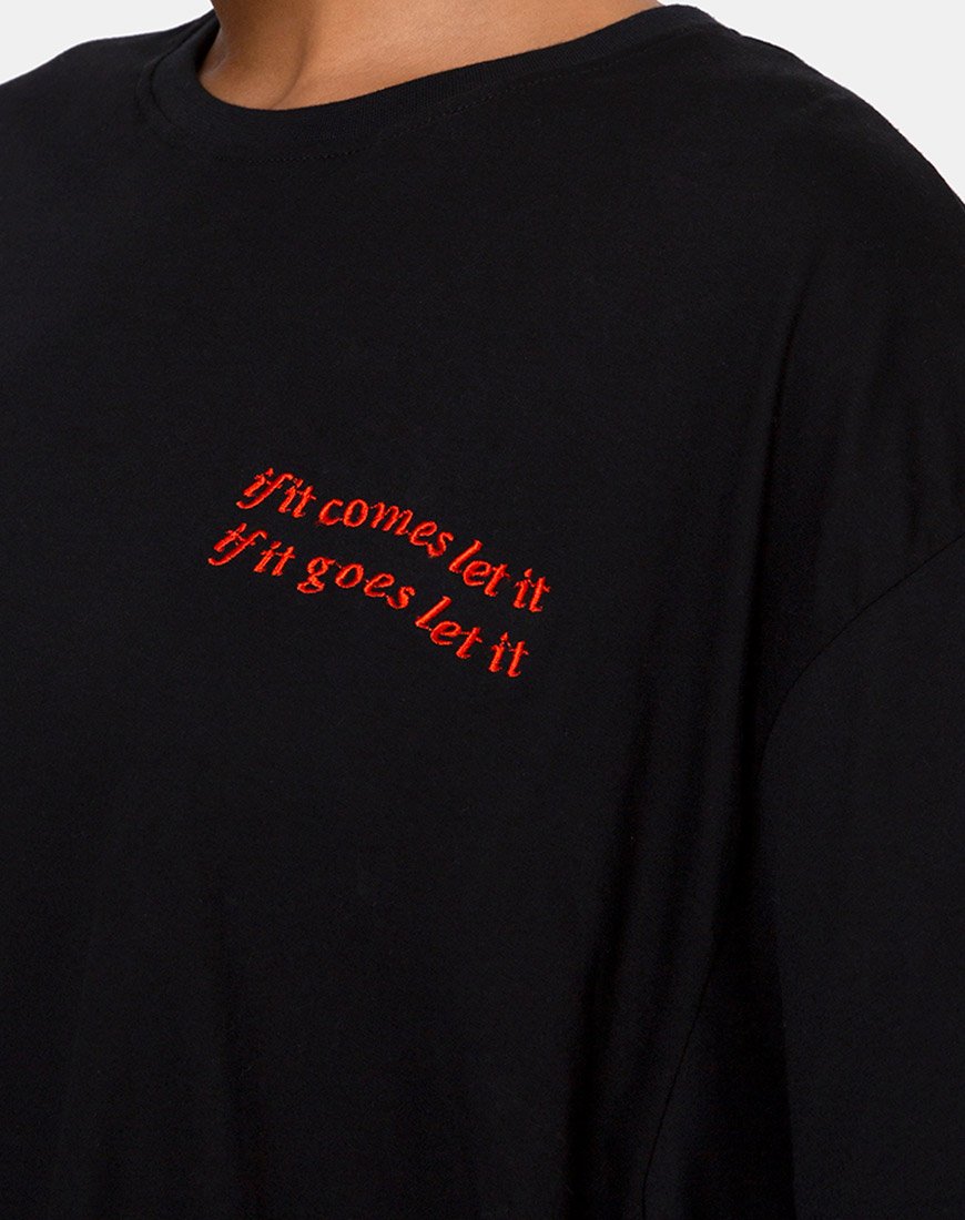 Image of Maxi Tee in Charcoal If It Comes Let It
