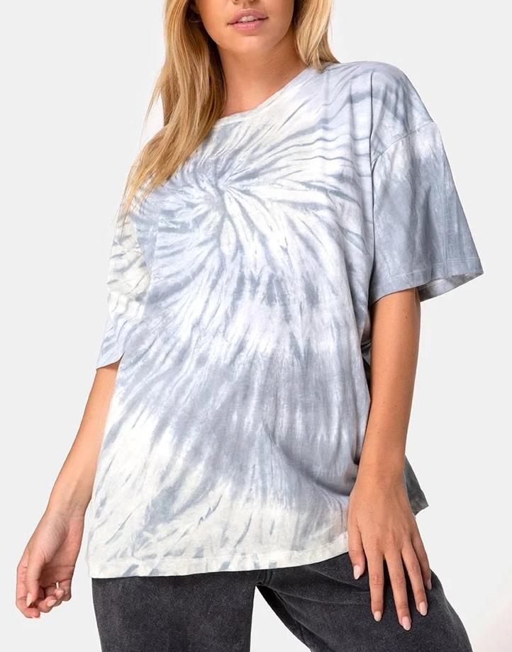 T-shirt Maxi en Tie Dye gris
