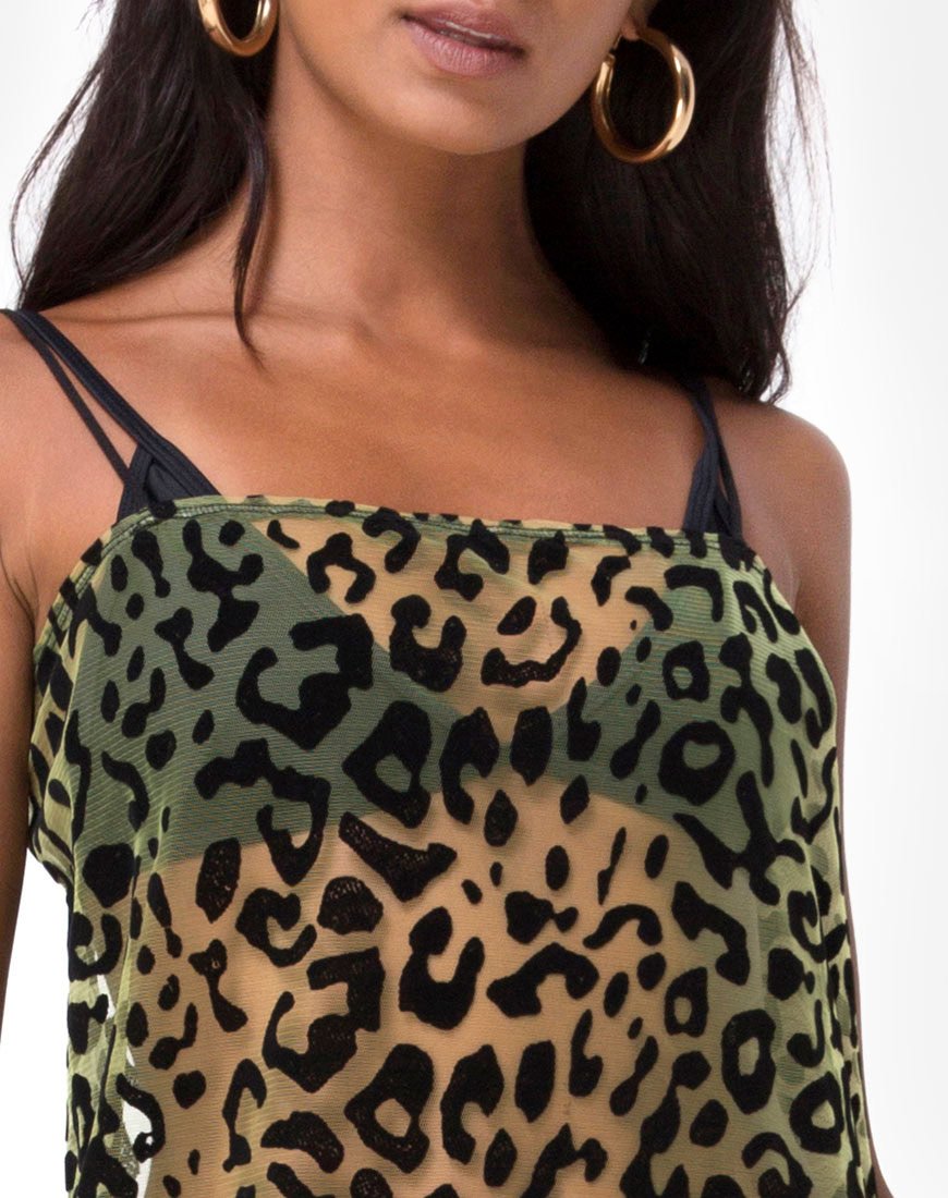Image de Maxine Maxi Dress in Lime Animal Flock