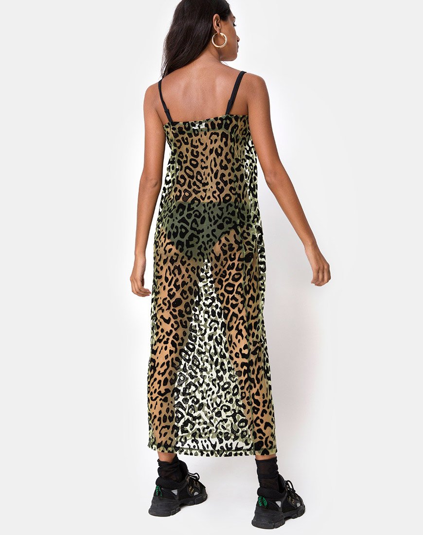 Image de Maxine Maxi Dress in Lime Animal Flock