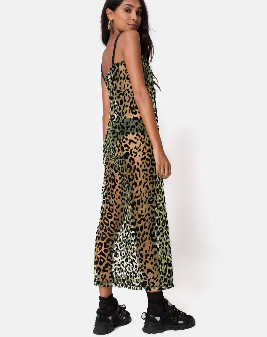 Image de Maxine Maxi Dress in Lime Animal Flock