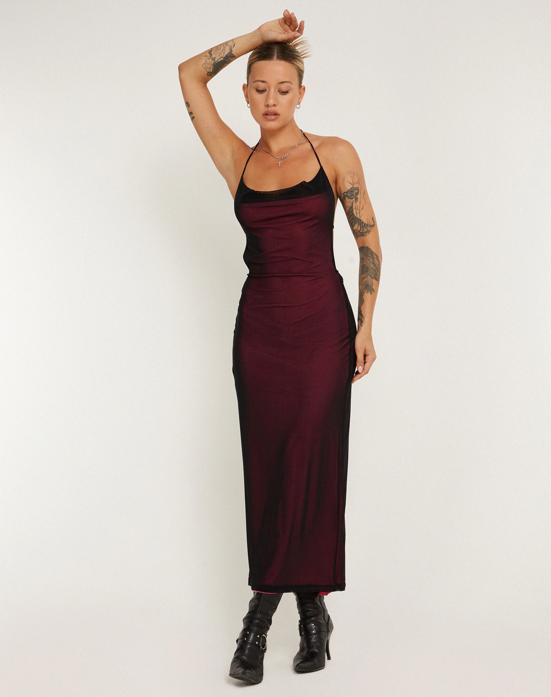 image de MAYRA DRESS BLACK MAGENTA LINING