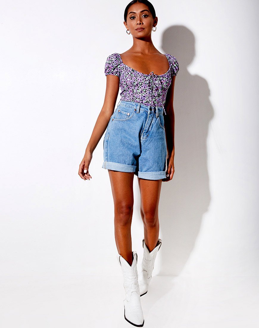 Top Mazu en fleur de lilas